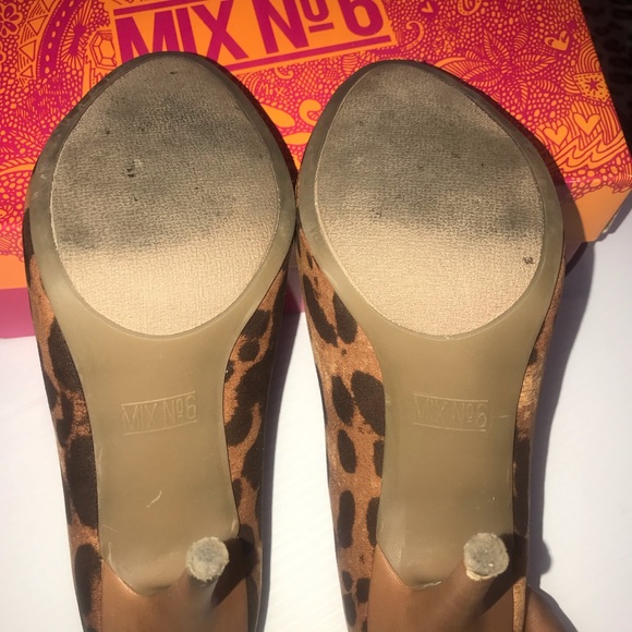Mix No. 6 Leopard Print Peep Toe Heels - Picture 9 of 11